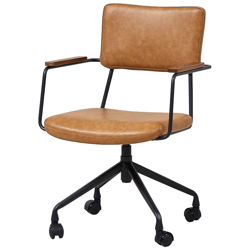 Кресло на колесах Ryan Loft Chair Коричневый Черный Кресло на колесах Ryan Loft Chair Коричневый Черный в Кирове | Loft Concept