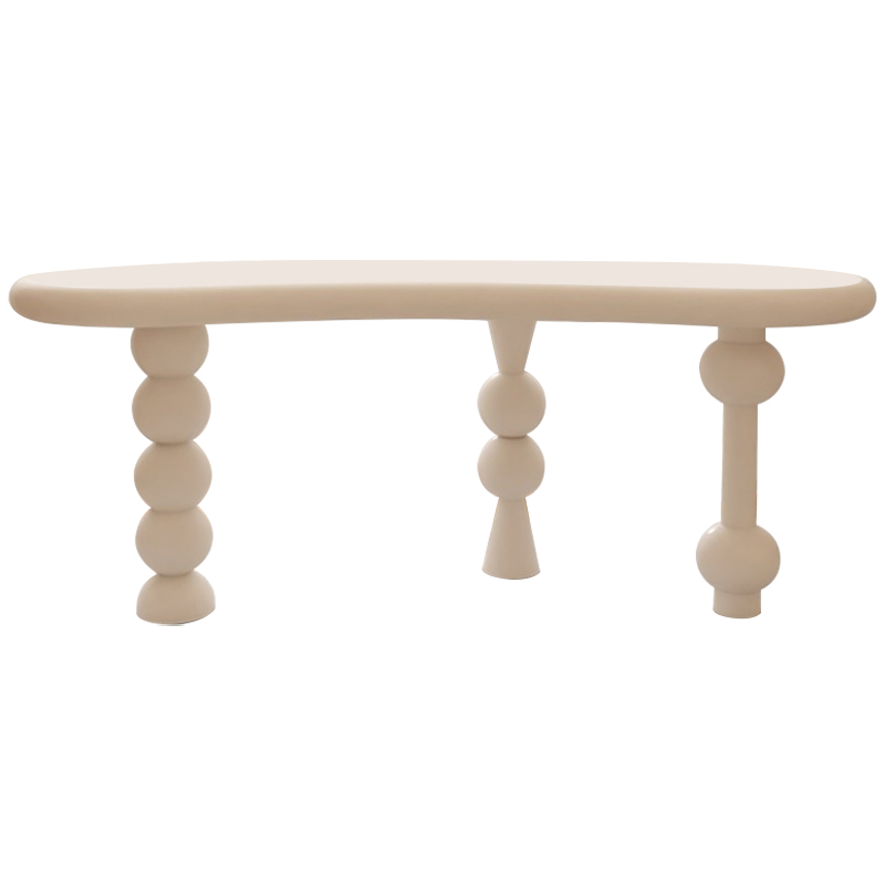 Рабочий стол Zane Unique Shape Desk Бежевый Рабочий стол Zane Unique Shape Desk Бежевый в Кирове | Loft Concept