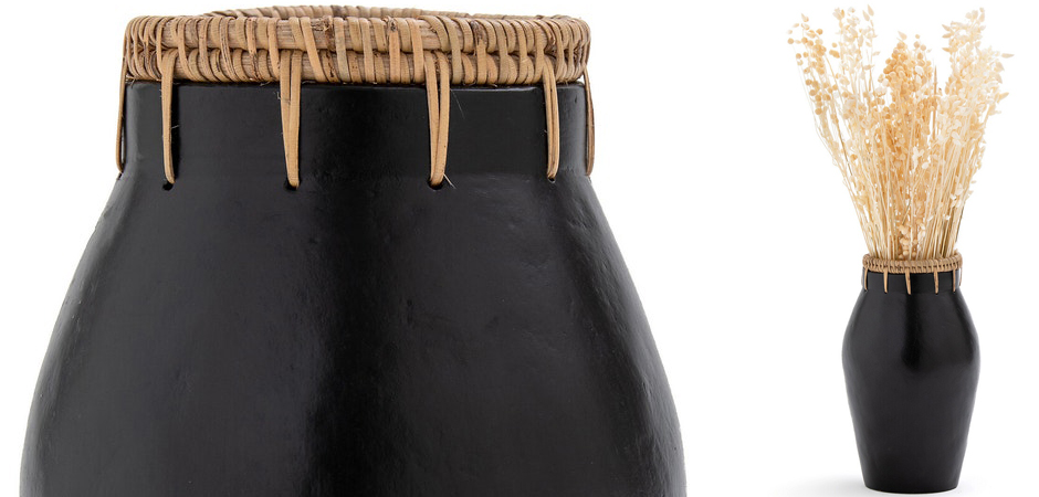Ваза Ceramic Vase & Rattan D15 Ваза Ceramic Vase & Rattan D15 - Loft-Concept в Кирове