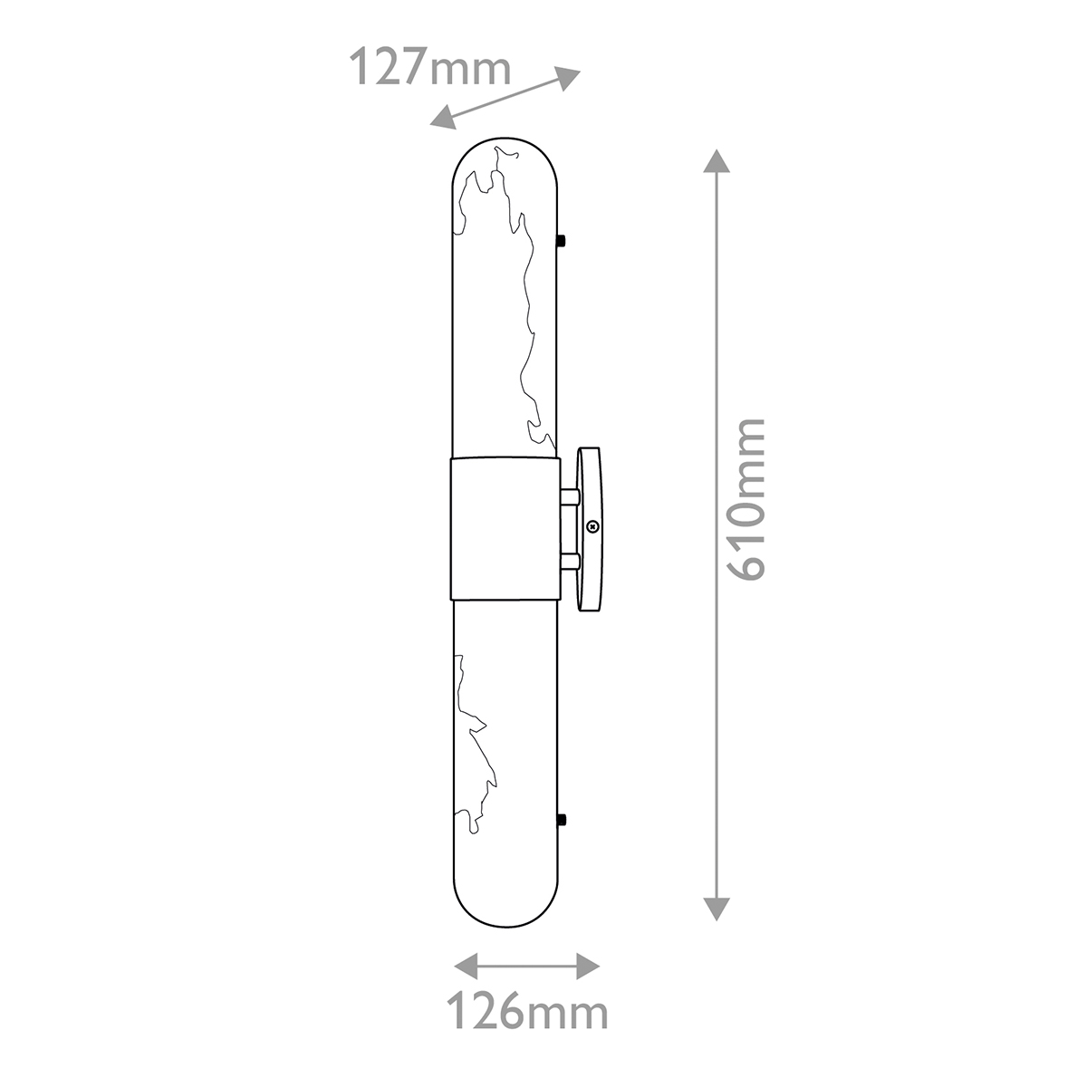 Бра для ванных комнат вертикальное с вытянутым плафоном из алебастра Hinkley в Кирове
