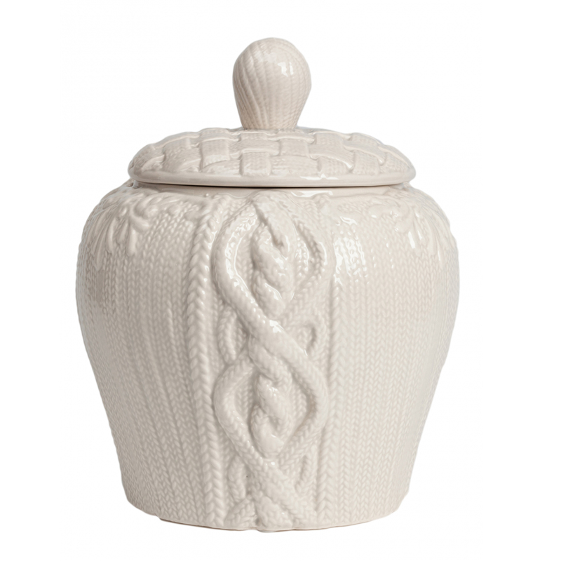 Ваза Knitted Pattern с крышкой Белый Ваза Knitted Pattern с крышкой Белый в Кирове | Loft Concept