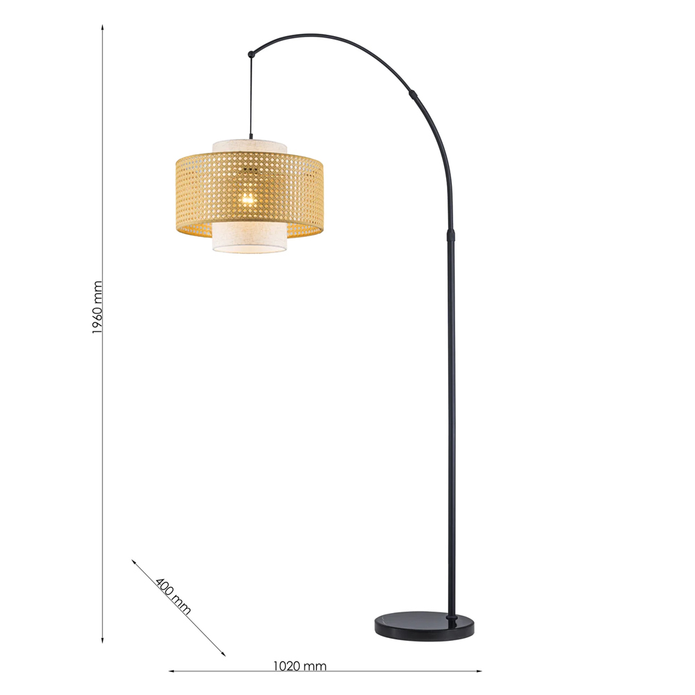 Торшер с декоративным поясом из плетеного бамбука Biuloggicu в Кирове