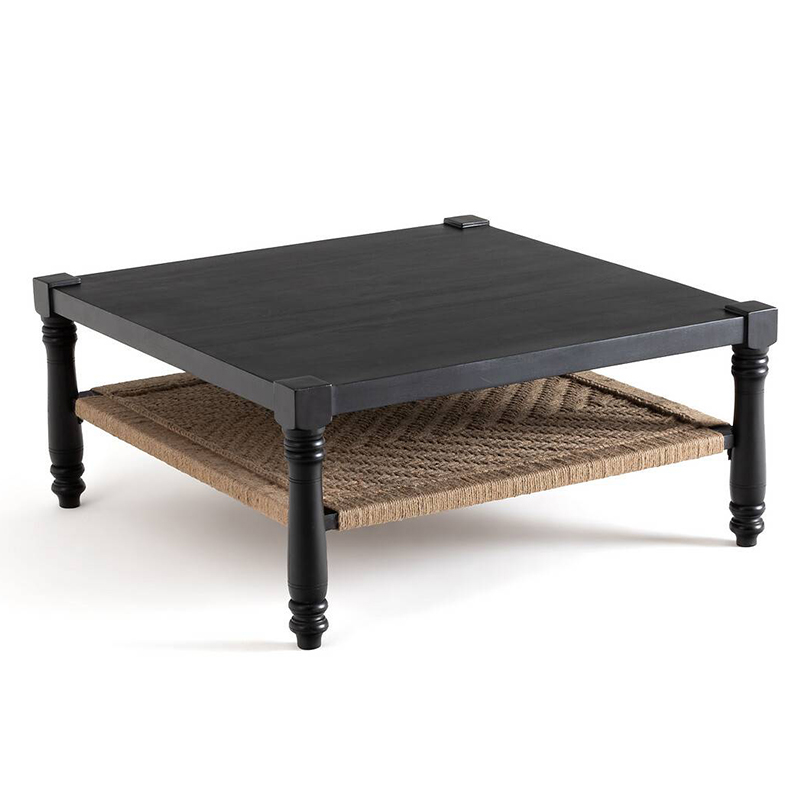 Кофейный стол Didrik Wicker Coffee Table Черный Коричневый Кофейный стол Didrik Wicker Coffee Table Черный Коричневый в Кирове | Loft Concept