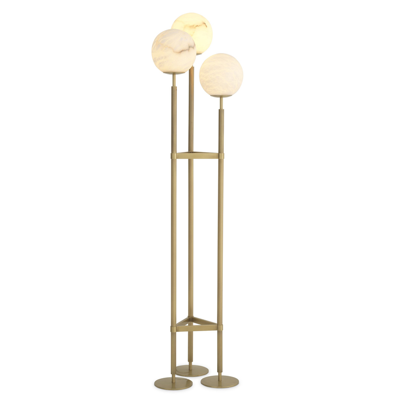 Торшер Eichholtz Floor Lamp Fiori Латунь Белый Торшер Eichholtz Floor Lamp Fiori Латунь Белый в Кирове | Loft Concept