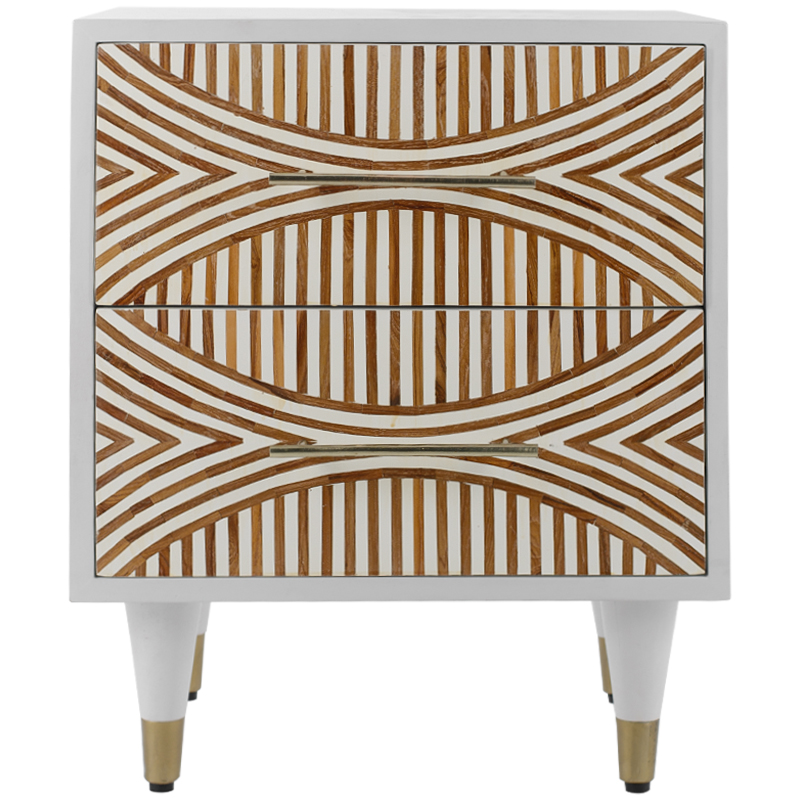 Тумба Arc Bedside Table Белый Коричневый Латунь Тумба Arc Bedside Table Белый Коричневый Латунь в Кирове | Loft Concept