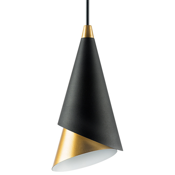 Подвесной светильник Lucio Black and Gold One Черный Золотой Подвесной светильник Lucio Black and Gold One Черный Золотой в Кирове | Loft Concept