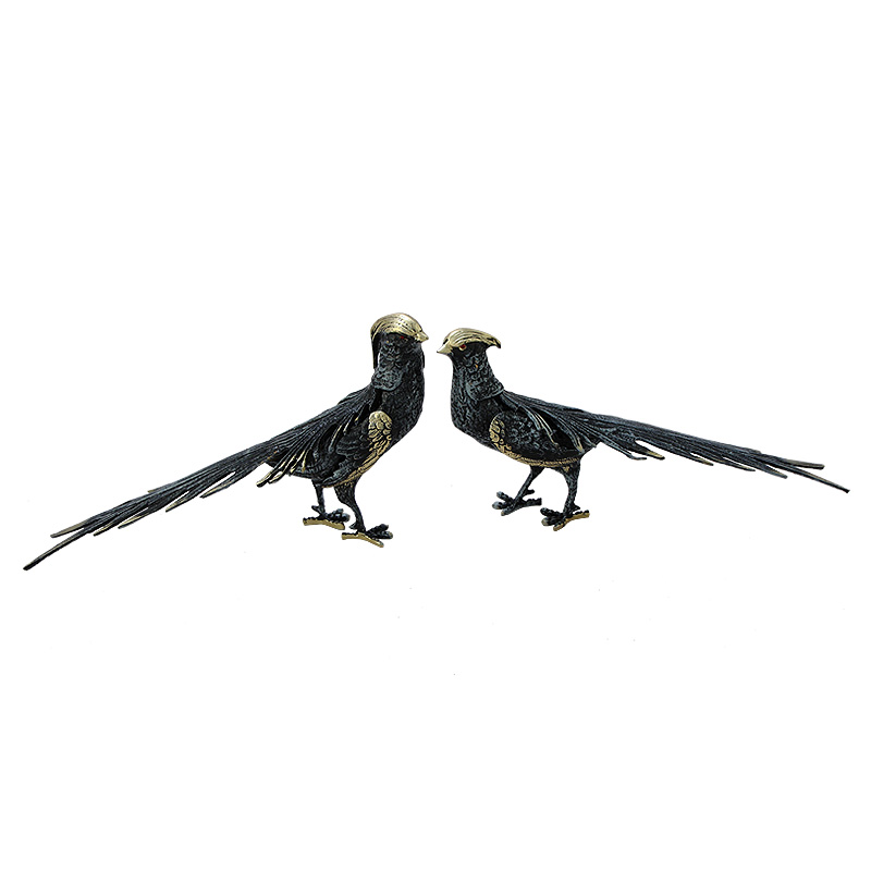 Статуэтка бронзовая пара Фазаны синие Bronze Birds Бронза Синий Статуэтка бронзовая пара Фазаны синие Bronze Birds Бронза Синий в Кирове | Loft Concept