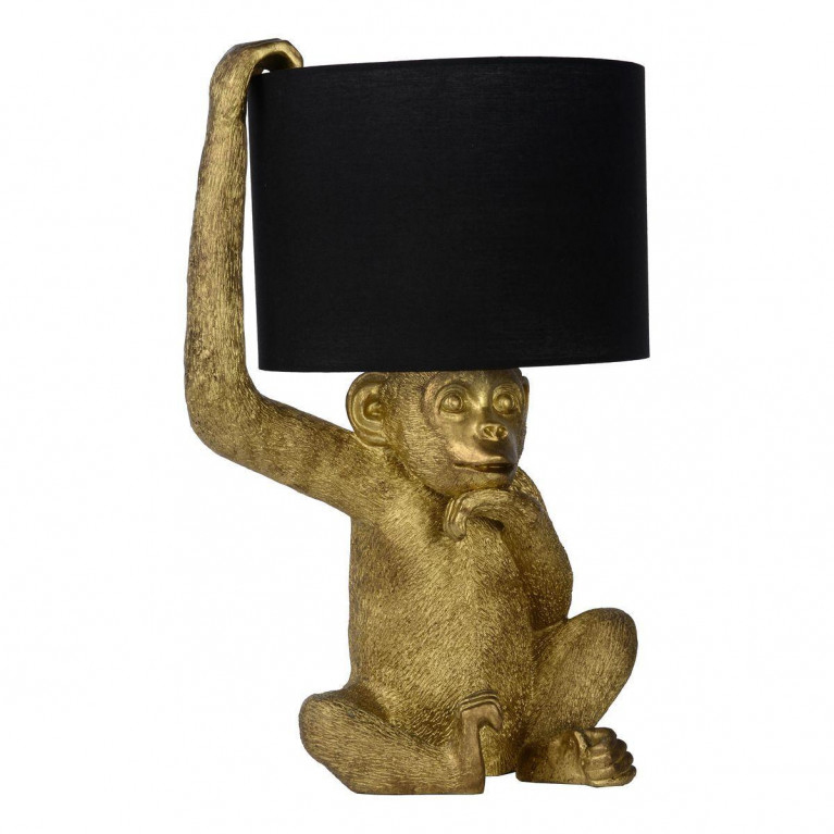 Настольная лампа с Золотой Обезьяной Monkey holding a lampshade Черный Золотой Настольная лампа с Золотой Обезьяной Monkey holding a lampshade Черный Золотой в Кирове | Loft Concept