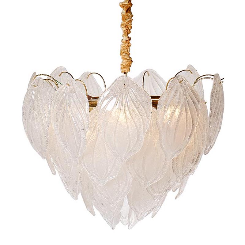 Люстра Textured Glass Chandelier Petal 8 Глянцевое золото Люстра Textured Glass Chandelier Petal 8 Глянцевое золото в Кирове | Loft Concept