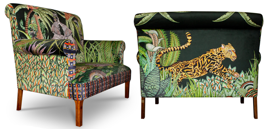 Диван Ardmore Design Sabie Sofa in Tanzanite Зеленый Тропический Орнамент Диван Ardmore Design Sabie Sofa in Tanzanite Зеленый Тропический Орнамент - Loft-Concept в Кирове