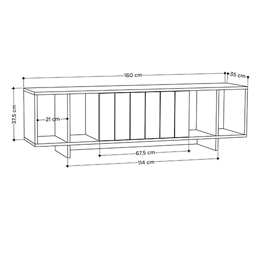 ТВ-тумба с откидной дверцей и 4-мя полками ZITANO TV STAND OAK ТВ-тумба с откидной дверцей и 4-мя полками ZITANO TV STAND OAK в Кирове