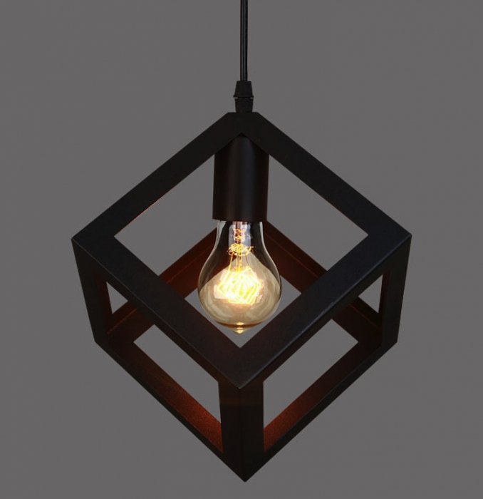 Подвесной светильник Loft Polyedra Cube Черный Подвесной светильник Loft Polyedra Cube Черный в Кирове | Loft Concept