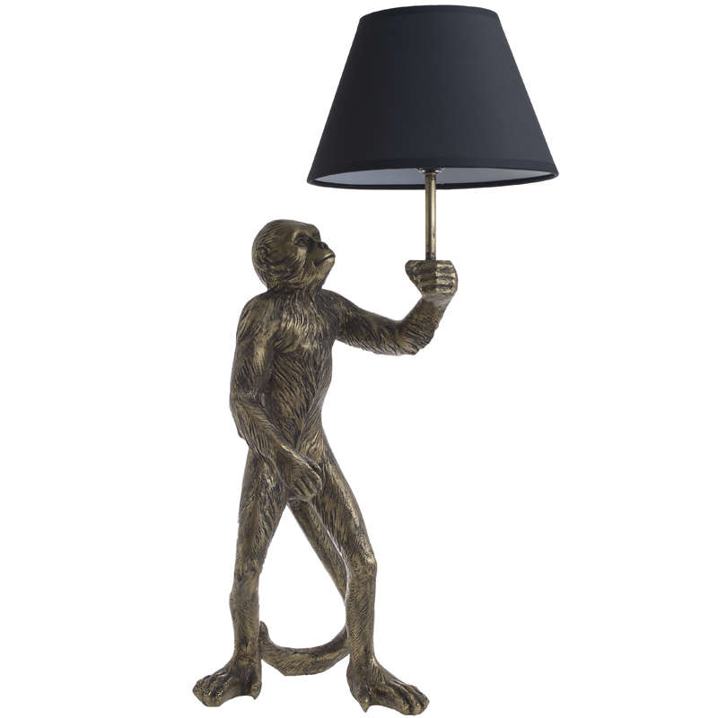 Настольная лампа Monkey with Black Lampshade Золотой Черный Настольная лампа Monkey with Black Lampshade Золотой Черный в Кирове | Loft Concept