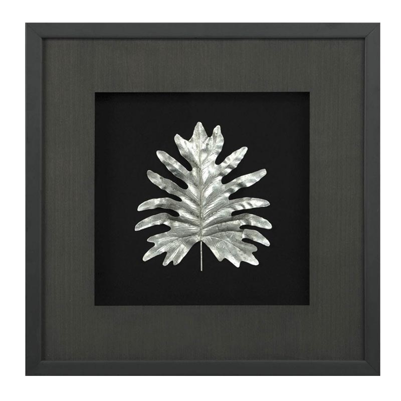 Панно Cassian Oak Leaf Черный Серебряный Панно Cassian Oak Leaf Черный Серебряный в Кирове | Loft Concept