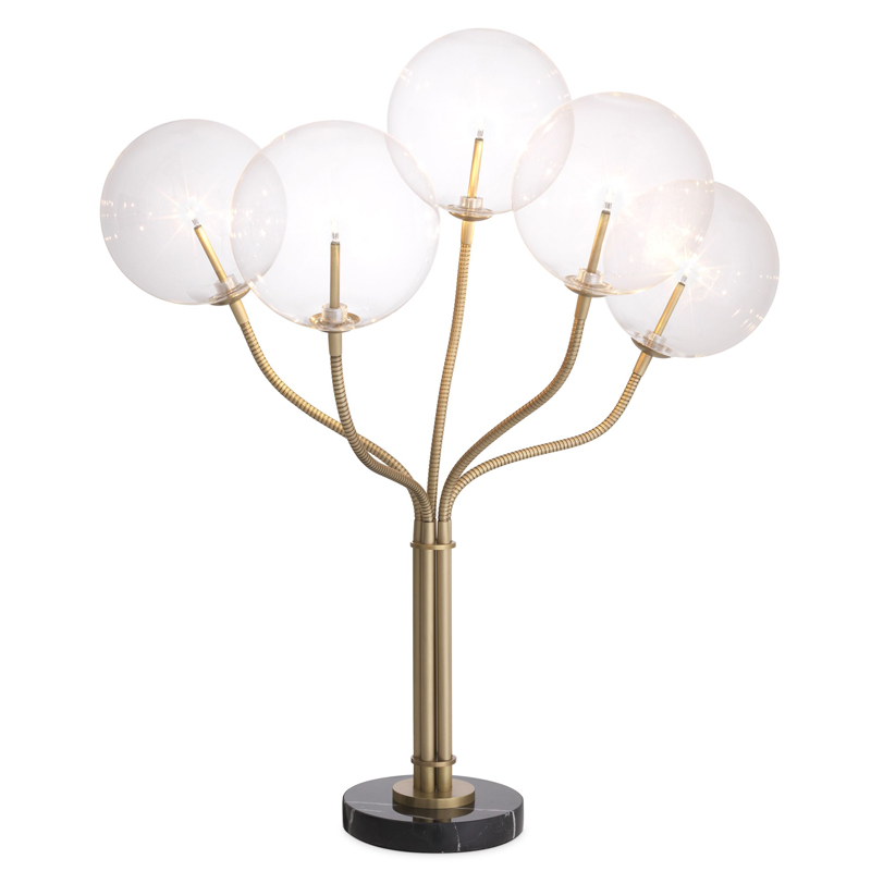 Настольная лампа Eichholtz Table Lamp Elon Латунь Античная полированная Прозрачный Черный Мрамор Nero Настольная лампа Eichholtz Table Lamp Elon Латунь Античная полированная Прозрачный Черный Мрамор Nero в Кирове | Loft Concept