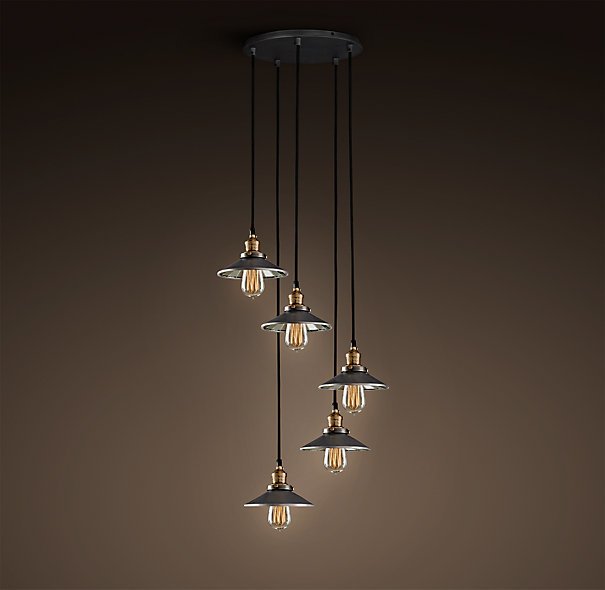 Люстра Loft Cone Pendant Reflector 5 Черный Люстра Loft Cone Pendant Reflector 5 Черный в Кирове | Loft Concept