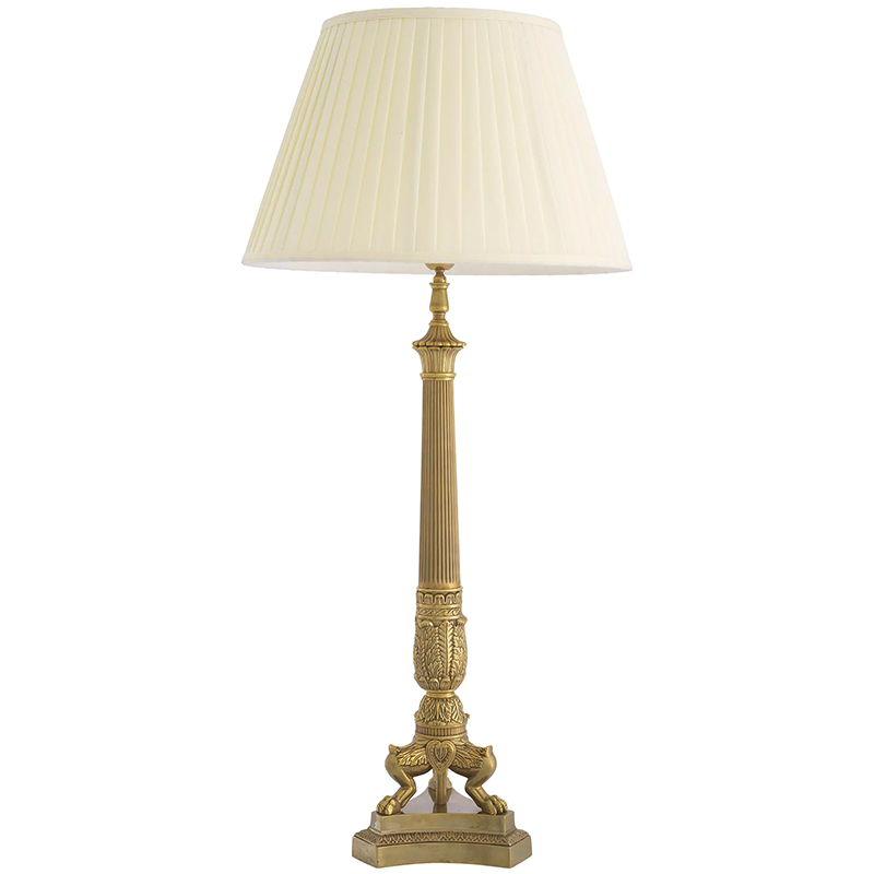 Настольная лампа Eichholtz Table Lamp Marchand Brass Латунь Винтажная латунь Кремовый Настольная лампа Eichholtz Table Lamp Marchand Brass Латунь Винтажная латунь Кремовый в Кирове | Loft Concept