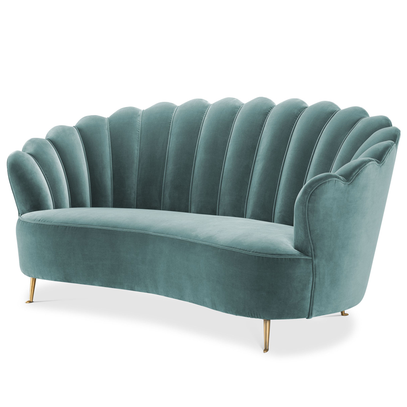 Диван Eichholtz Sofa Messina Turquoise Бирюзовый Латунь Диван Eichholtz Sofa Messina Turquoise Бирюзовый Латунь в Кирове | Loft Concept
