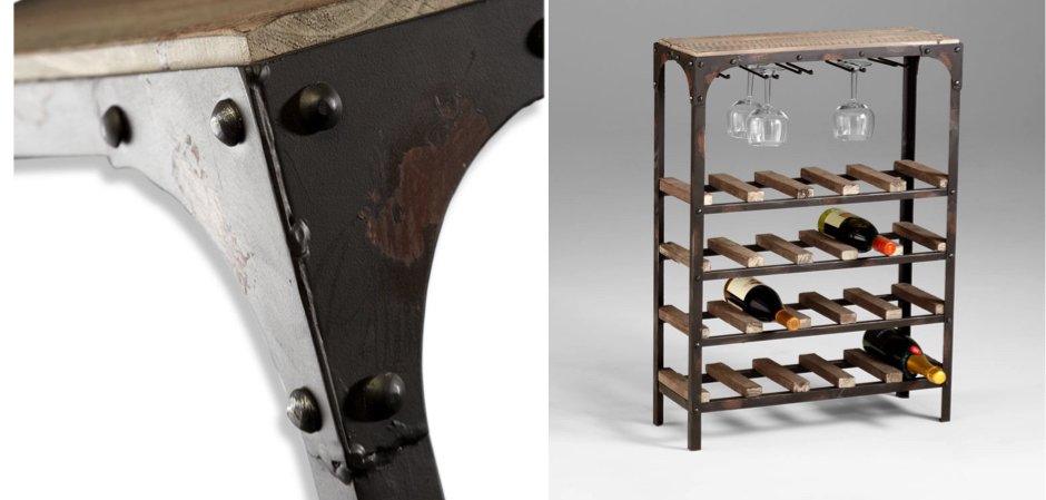 Стеллаж Industrial Metal Rust Console Wine Rack Стеллаж Industrial Metal Rust Console Wine Rack - Loft-Concept в Кирове