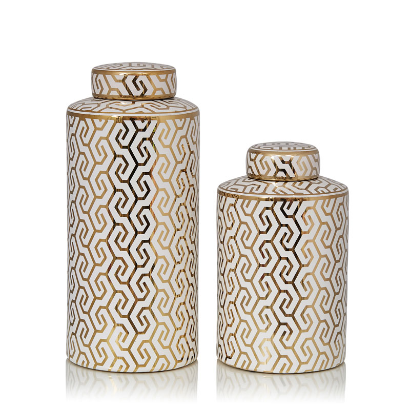 Ваза Vase Geometry white and gold Белый Золотой Ваза Vase Geometry white and gold Белый Золотой в Кирове | Loft Concept