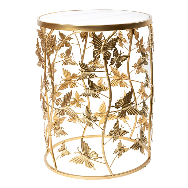 Приставной стол Gold Butterfly белый мрамор Золотой Белый Мрамор Bianco Приставной стол Gold Butterfly белый мрамор Золотой Белый Мрамор Bianco в Кирове | Loft Concept