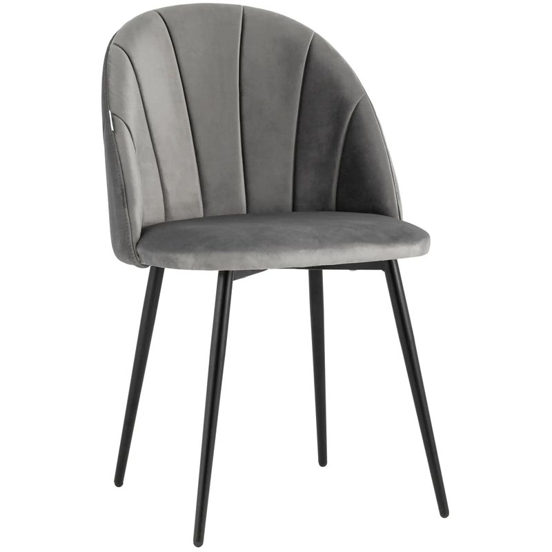 Стул Balsari S Chair Серый Велюр Серый Черный Стул Balsari S Chair Серый Велюр Серый Черный в Кирове | Loft Concept