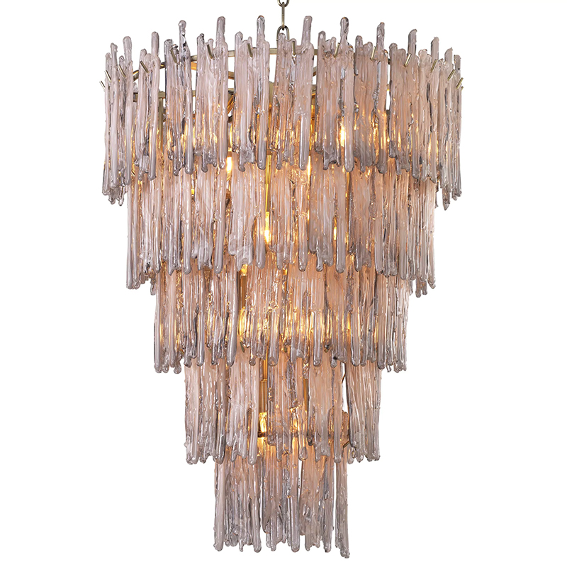 Люстра Eichholtz Chandelier Saint Roch L Латунь Серый Стекло Смок Люстра Eichholtz Chandelier Saint Roch L Латунь Серый Стекло Смок в Кирове | Loft Concept