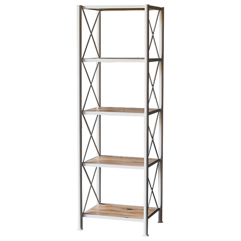 Стеллаж Pheobe White Industrial Metal Rust Rack Белый Древесина Стеллаж Pheobe White Industrial Metal Rust Rack Белый Древесина в Кирове | Loft Concept