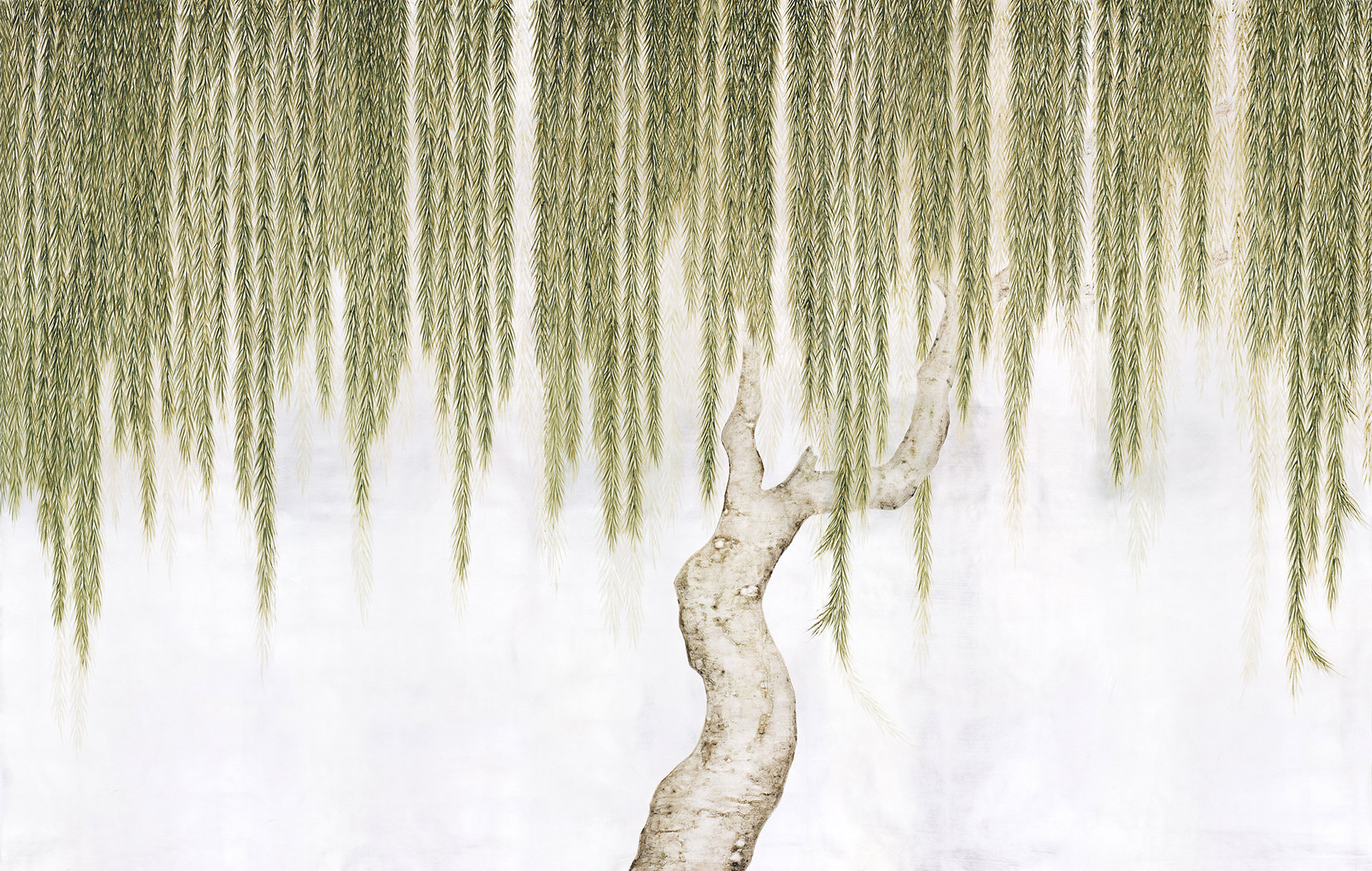 Обои ручная роспись Willow Original colourway on Tarnished Silver gilded paper Обои ручная роспись Willow Original colourway on Tarnished Silver gilded paper - постер Loft-Concept в Кирове