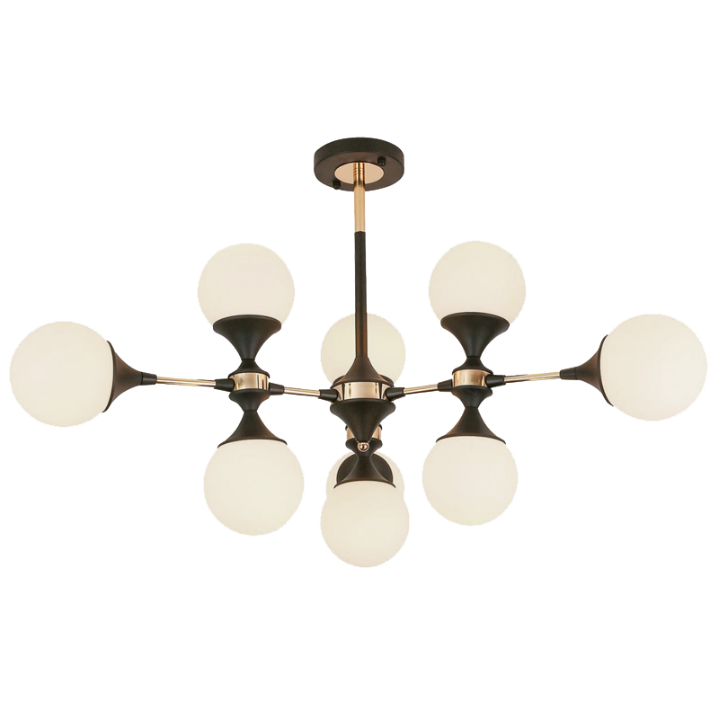 Люстра Ball Valley Arredoluce Ceiling Lamp Белый Латунь Черный Люстра Ball Valley Arredoluce Ceiling Lamp Белый Латунь Черный в Кирове | Loft Concept