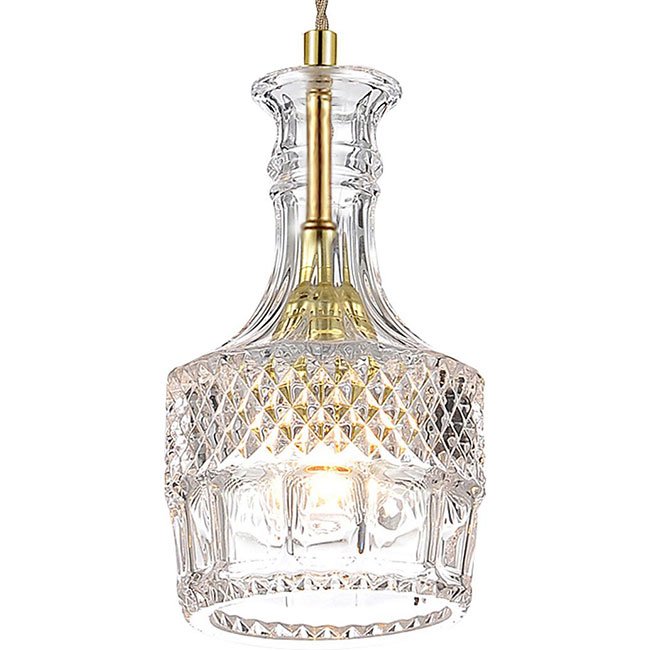 Подвесной светильник lee broom DECANTERLIGHT pendant II Золотой Прозрачное Стекло в Кирове | Loft Concept 