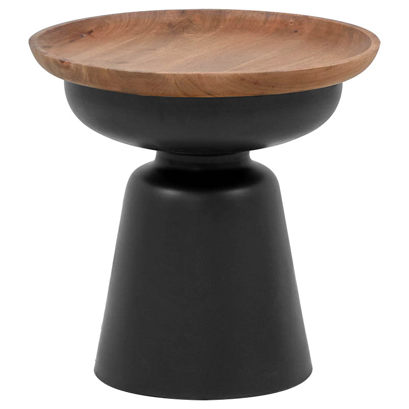 Приставной стол Keaton Round Side Table Коричневый Черный Приставной стол Keaton Round Side Table Коричневый Черный в Кирове | Loft Concept