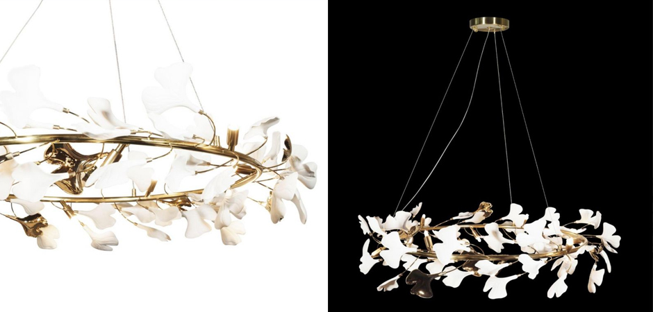 Декоративная люстра Wintery flover Gold с Белыми плафонами Декоративная люстра Wintery flover Gold с Белыми плафонами - Loft-Concept в Кирове