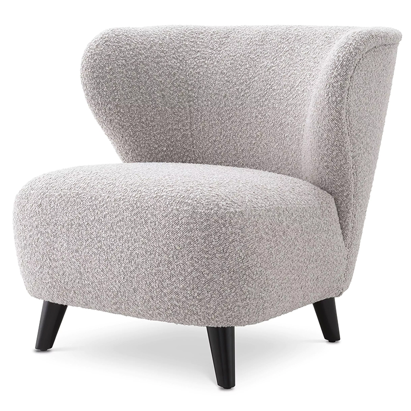 Кресло Eichholtz Chair Hydra Boucle Серый Черный Серый Черный в Кирове | Loft Concept 