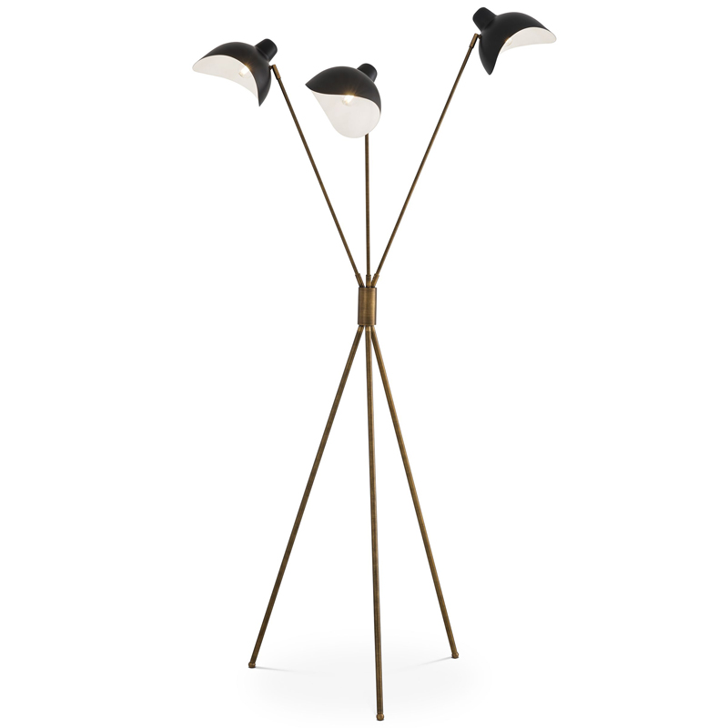 Торшер Eichholtz Floor Lamp Costner Черный Латунь Античная полированная Торшер Eichholtz Floor Lamp Costner Черный Латунь Античная полированная в Кирове | Loft Concept