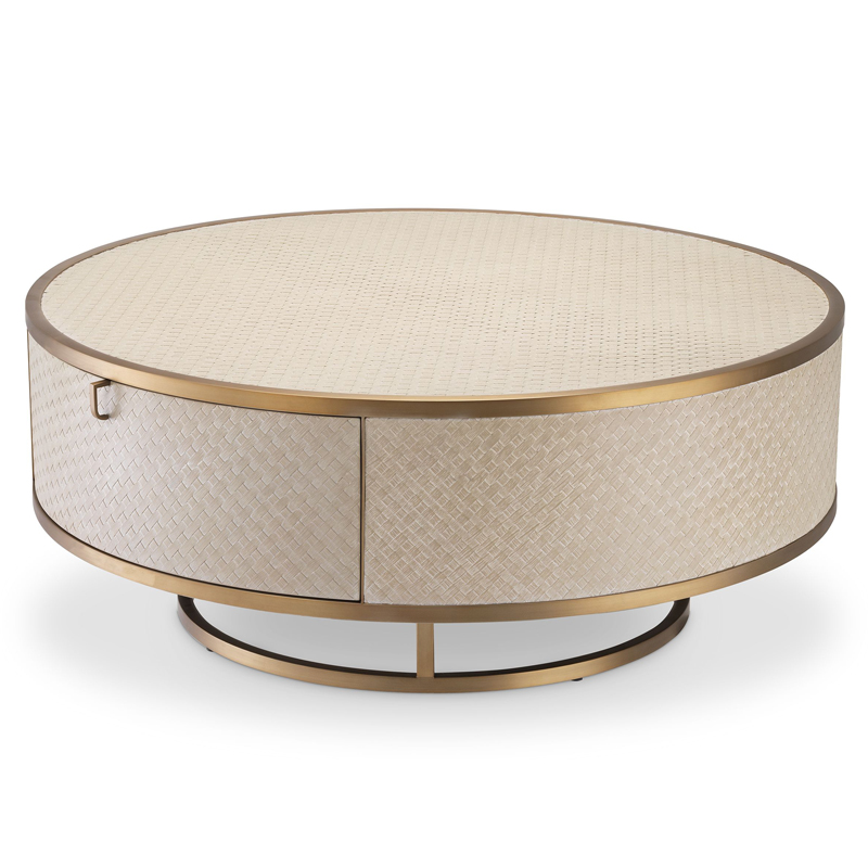 Кофейный стол Eichholtz Coffee Table Napa Valley oak Бежевый Матовая латунь Кофейный стол Eichholtz Coffee Table Napa Valley oak Бежевый Матовая латунь в Кирове | Loft Concept
