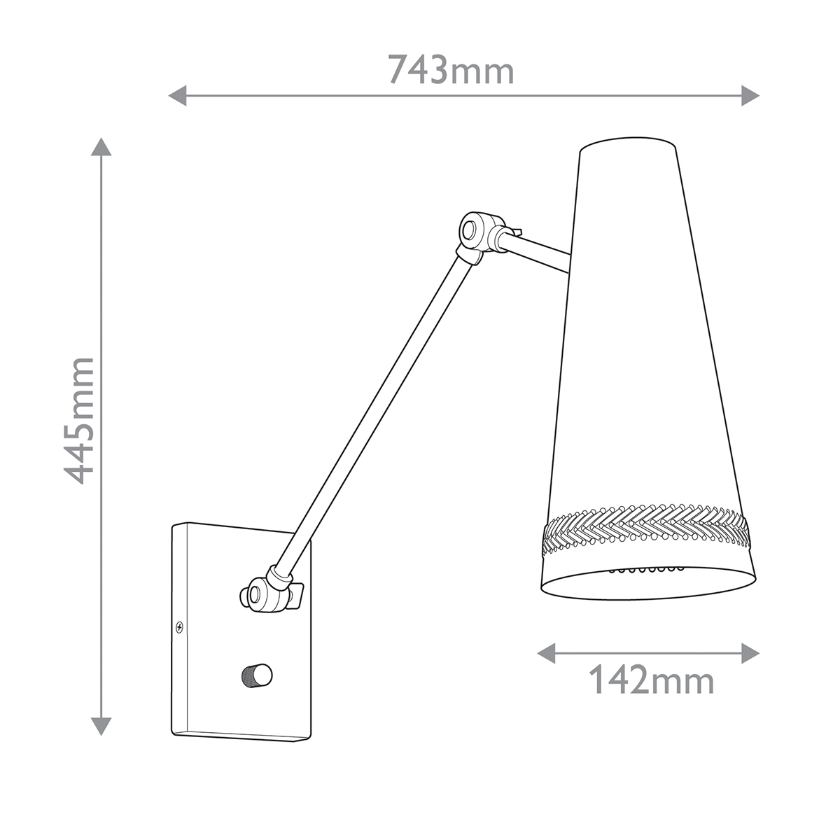 Бра черного цвета с конусным металлическим плафоном Alora в Кирове