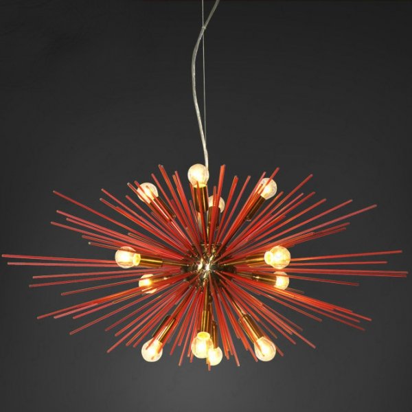 Люстра ASTRA Chandelier Sputnik Red and Brass Люстра ASTRA Chandelier Sputnik Red and Brass в Кирове | Loft Concept