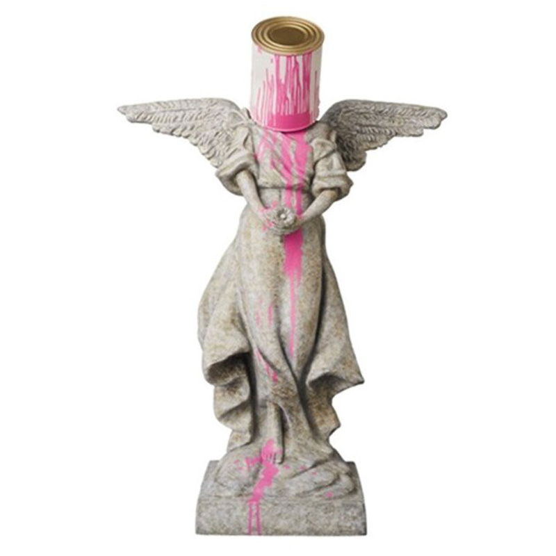 Статуэтка Banksy Rosa Engel Statue Серый Розовый Статуэтка Banksy Rosa Engel Statue Серый Розовый в Кирове | Loft Concept