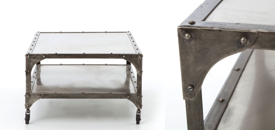 Кофейный стол Industrial Steampunk Nickel Coffee Table Кофейный стол Industrial Steampunk Nickel Coffee Table - Loft-Concept в Кирове