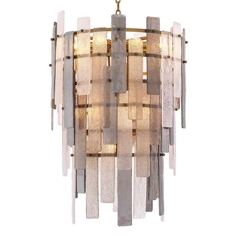 Люстра Eichholtz Chandelier Greyson Стекло Смок Прозрачное Стекло Латунь Люстра Eichholtz Chandelier Greyson Стекло Смок Прозрачное Стекло Латунь в Кирове | Loft Concept