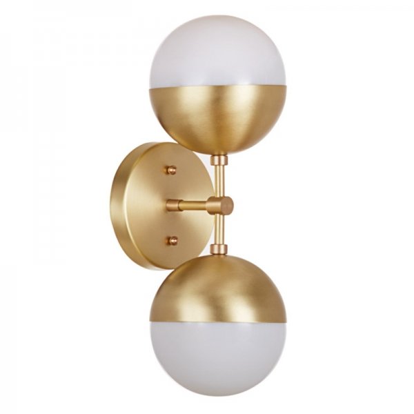 Бра Copper Light Bra Duos Brass Белый Латунь Бра Copper Light Bra Duos Brass Белый Латунь в Кирове | Loft Concept