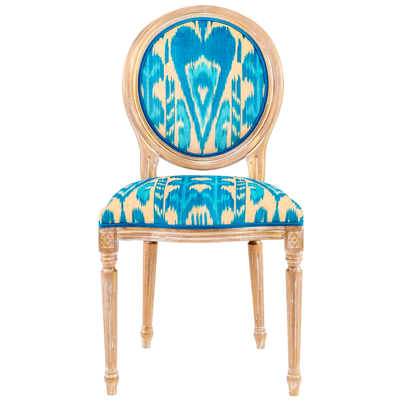 Стул Ikat Pattern Голубой Бежевый Коричневый Голубой Стул Ikat Pattern Голубой Бежевый Коричневый Голубой в Кирове | Loft Concept