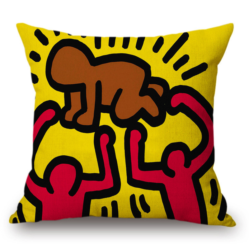 Подушка Keith Haring 5 Мульти Подушка Keith Haring 5 Мульти в Кирове | Loft Concept