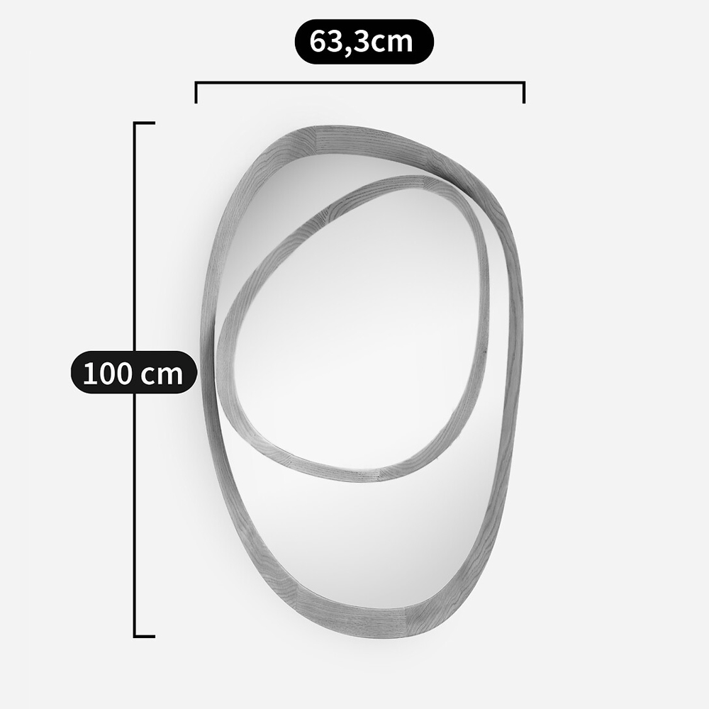 Ассиметричное зеркало в дубовой раме Infinity Symbol в Кирове