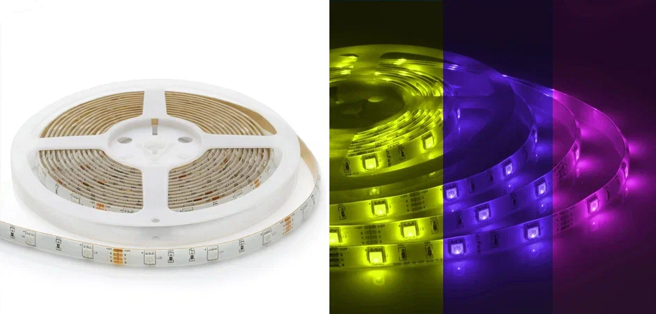 Светодиодная влагозащищенная лента 7,2W/m 30LED/m 5050SMD разноцветная 5M Светодиодная влагозащищенная лента 7,2W/m 30LED/m 5050SMD разноцветная 5M - Loft-Concept в Кирове