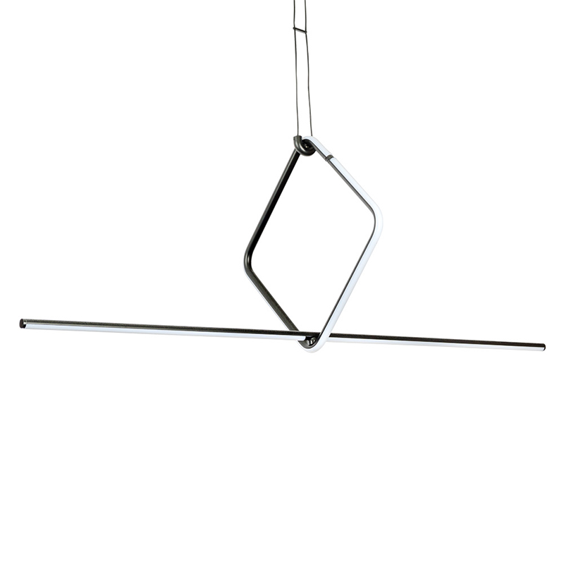 Подвесной светильник Square Line Black Led Lamp Черный Белый Подвесной светильник Square Line Black Led Lamp Черный Белый в Кирове | Loft Concept