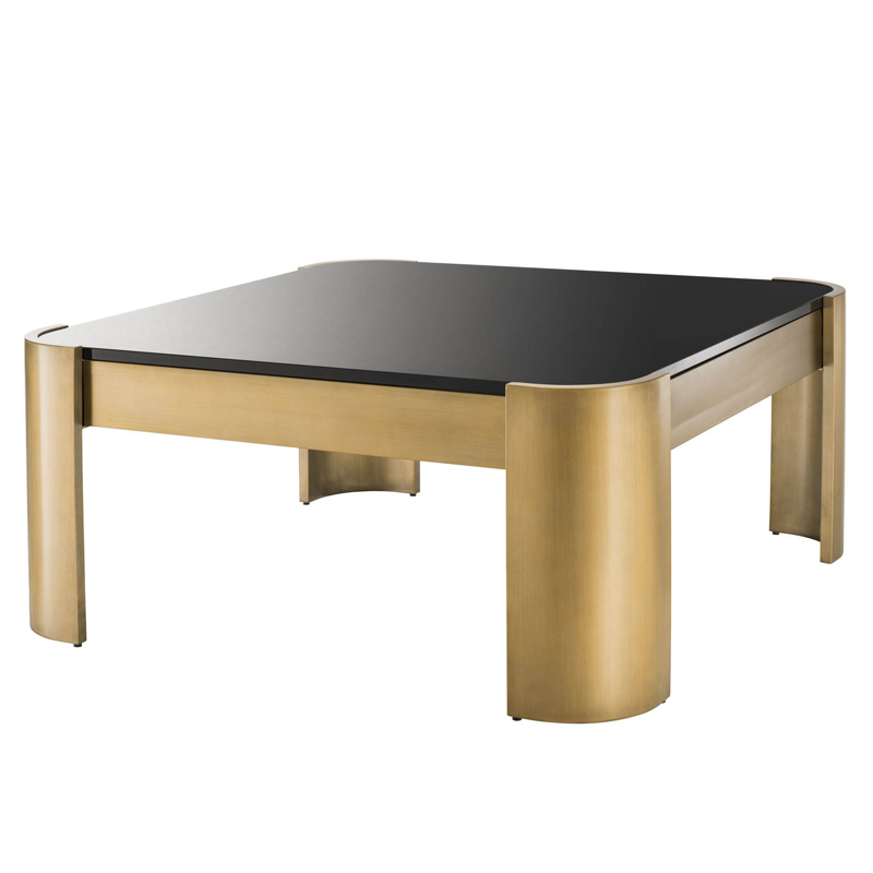 Кофейный стол Eichholtz Coffee Table Courrier Матовая латунь Глянцевый черный Кофейный стол Eichholtz Coffee Table Courrier Матовая латунь Глянцевый черный в Кирове | Loft Concept