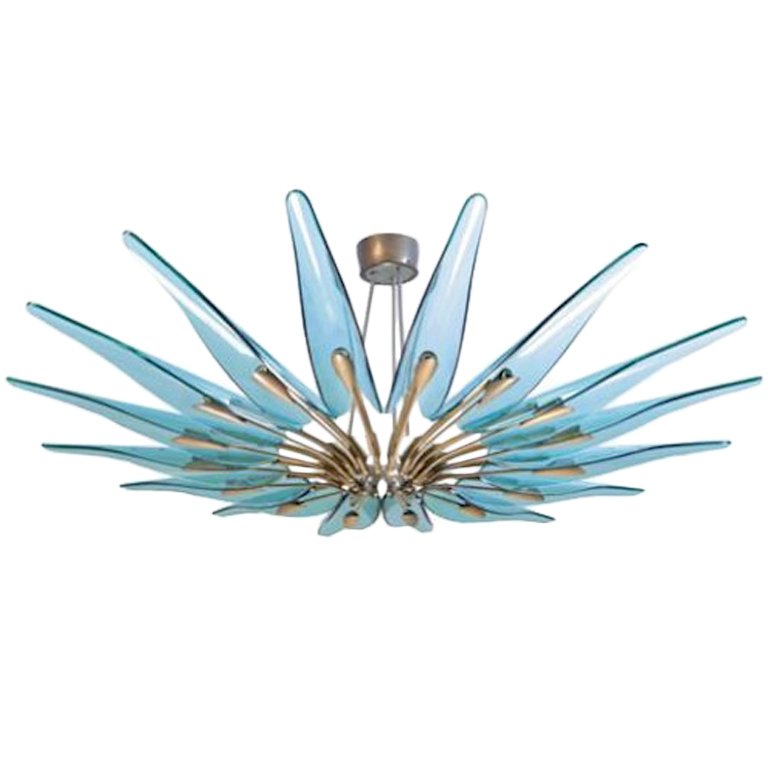 Люстра Large Chandelier Max Ingrand Fontana Arte Золотой Синий Люстра Large Chandelier Max Ingrand Fontana Arte Золотой Синий в Кирове | Loft Concept