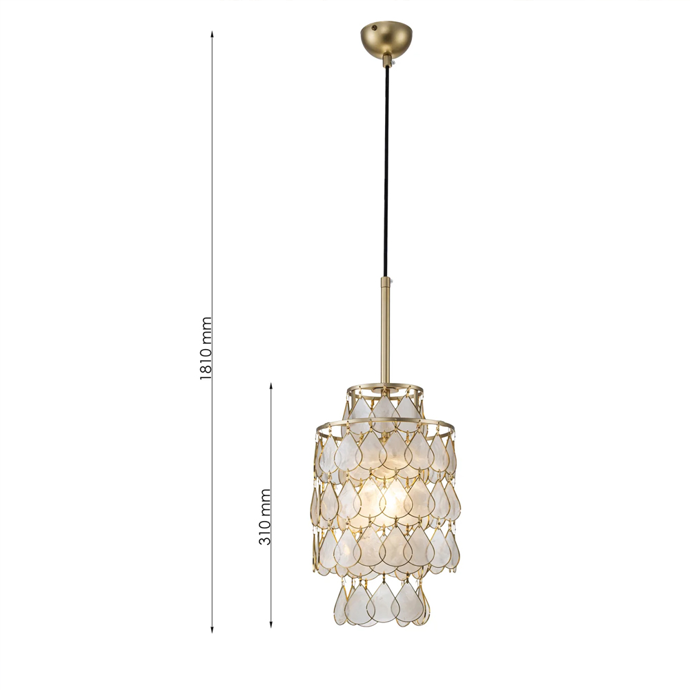 Подвесной светильник с декором из натуральной морской ракушки Iridescent Light в Кирове